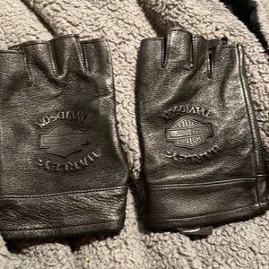 Harley Davidson woman leather gloves M fingerless